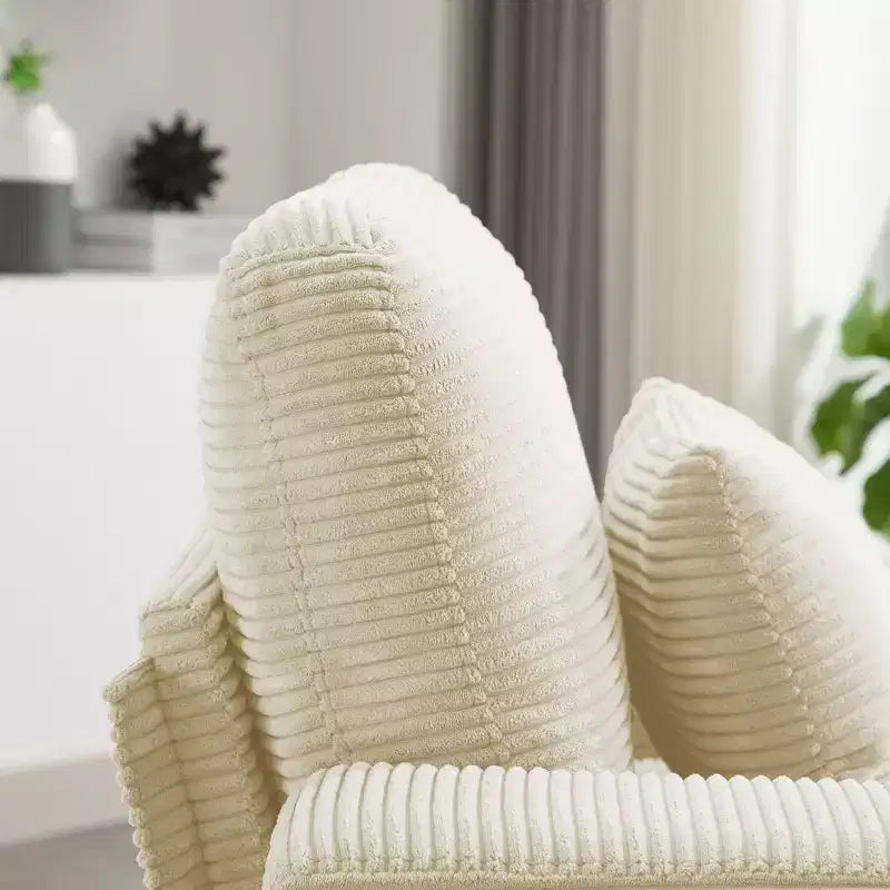 Hyleory Fauteuil d'appoint en velours côtelé de 113 cm, fauteuil canapé avec grand siège et accoudoirs larges, fauteuil de lecture moderne pour chambre et salon (lot de 2)