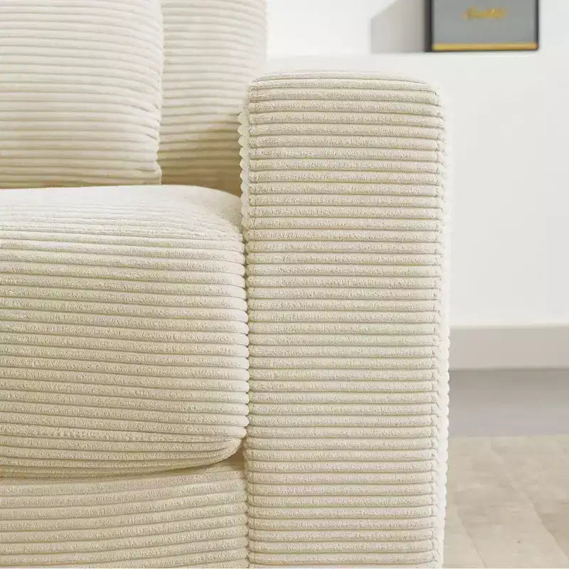 Hyleory Fauteuil d'appoint en velours côtelé de 113 cm, fauteuil canapé avec grand siège et accoudoirs larges, fauteuil de lecture moderne pour chambre et salon (lot de 2)