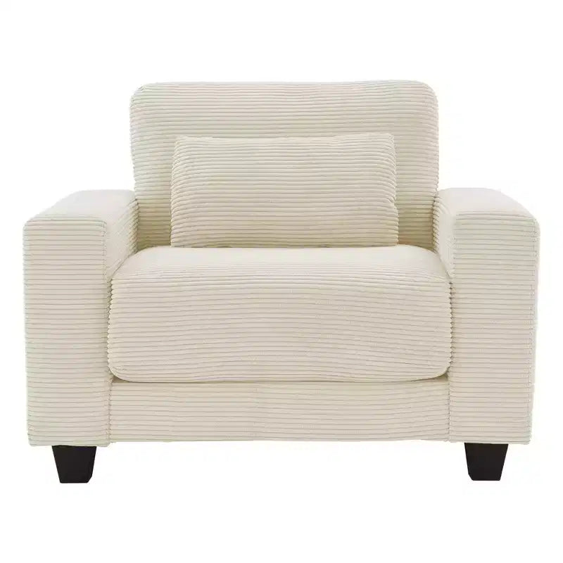 Hyleory Fauteuil d'appoint en velours côtelé de 113 cm, fauteuil canapé avec grand siège et accoudoirs larges, fauteuil de lecture moderne pour chambre et salon (lot de 2)