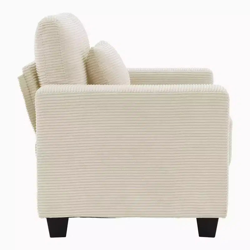 Hyleory Fauteuil d'appoint en velours côtelé de 113 cm, fauteuil canapé avec grand siège et accoudoirs larges, fauteuil de lecture moderne pour chambre et salon (lot de 2)