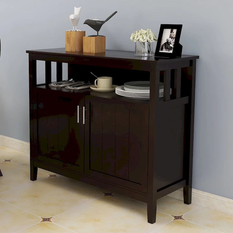 Desserte de cuisine et buffet de rangement marron