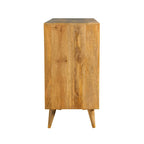 Armoire d'appoint à 3 portes à motif de damier naturel