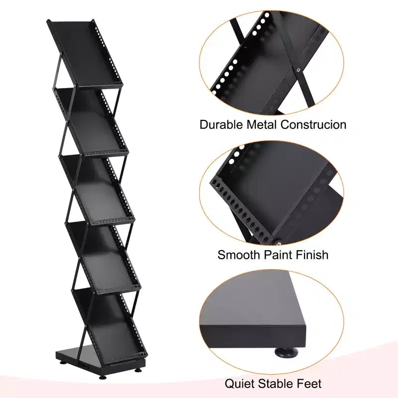 Présentoir pliable Unique Bargains à 5 niveaux pour catalogues et magazines avec roues, 1 pièce