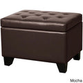 Pouf de rangement rectangulaire en cuir reconstitué