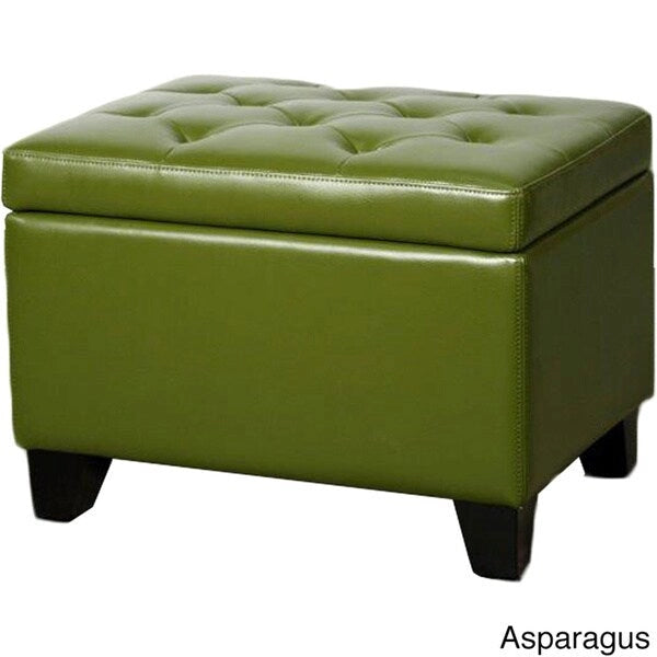 Pouf de rangement rectangulaire en cuir reconstitué
