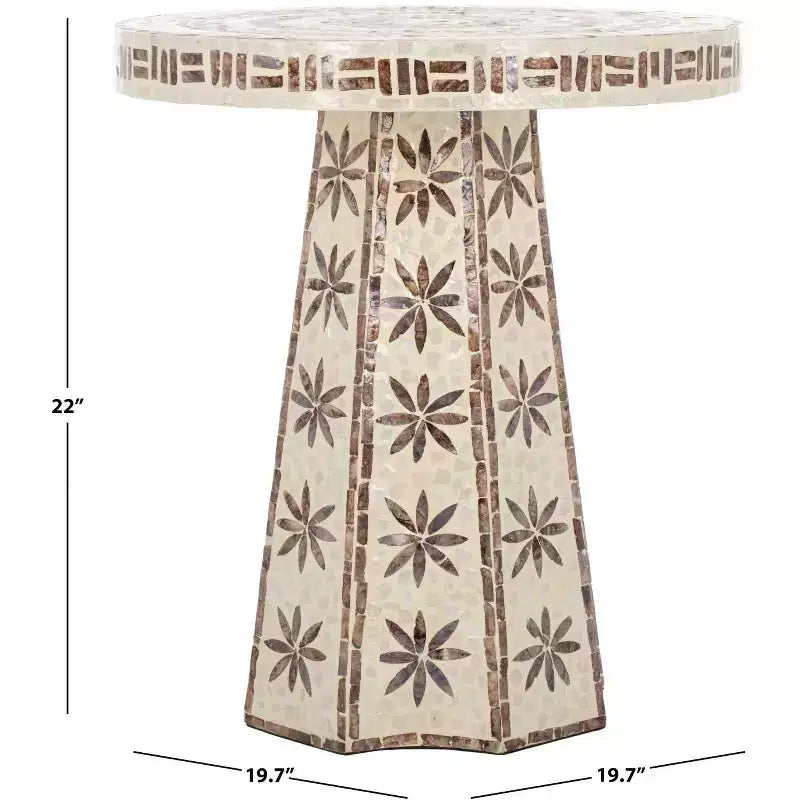Table d'appoint Keerin - ACC1805A - Blanc/Or - Safavieh