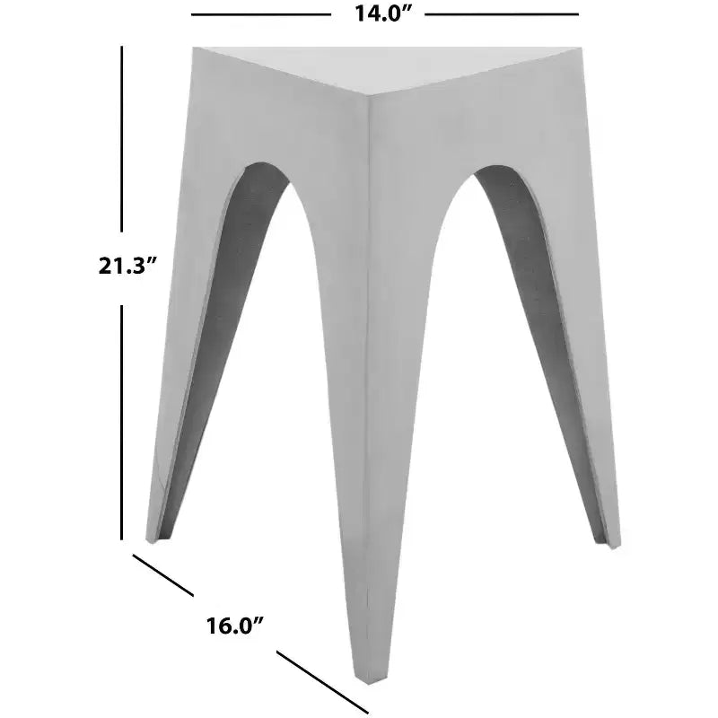 Table d'appoint latérale en aluminium Indium Triangle - FOX5501A - Argent - Safavieh Couture