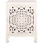 Reimu 2 Shelf 1 Door Nightstand - NST5306 - White Washed - Safavieh