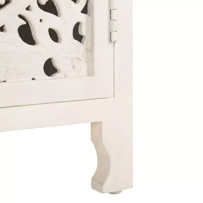 Table de Chevet Reimu 2 Étages 1 Porte - NST5306 - Blanc Délavé - Safavieh