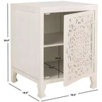 Table de Chevet Reimu 2 Étages 1 Porte - NST5306 - Blanc Délavé - Safavieh