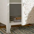 Table de Chevet Reimu 2 Étages 1 Porte - NST5306 - Blanc Délavé - Safavieh
