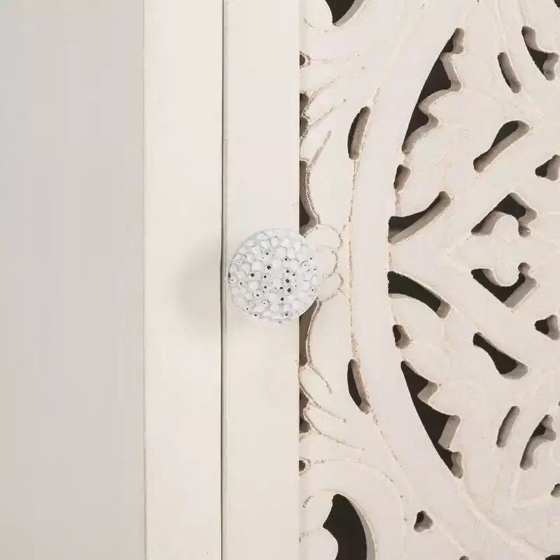 Table de Chevet Reimu 2 Étages 1 Porte - NST5306 - Blanc Délavé - Safavieh