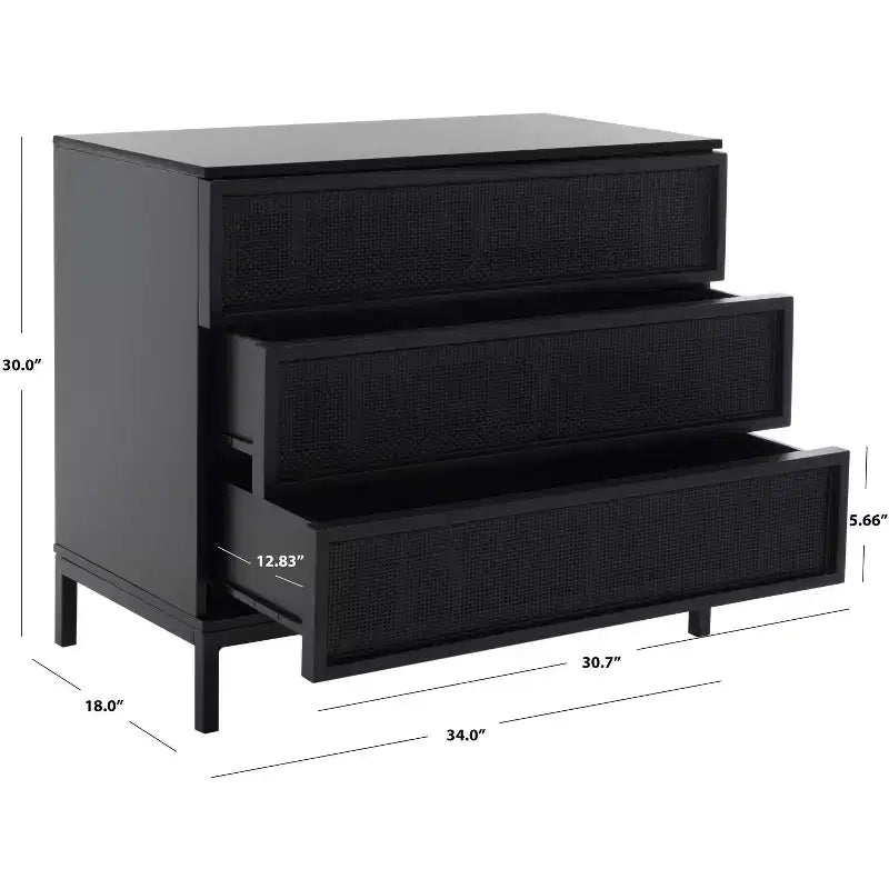 Commode 3 tiroirs en rotin Zadie - CHS5004 - Safavieh