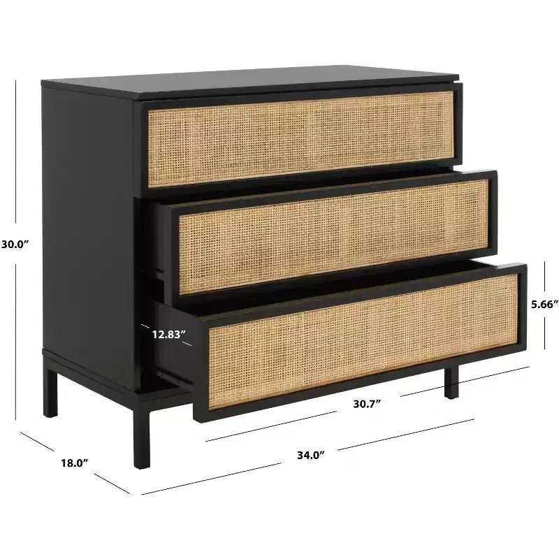 Commode 3 tiroirs en rotin Zadie - CHS5004 - Safavieh