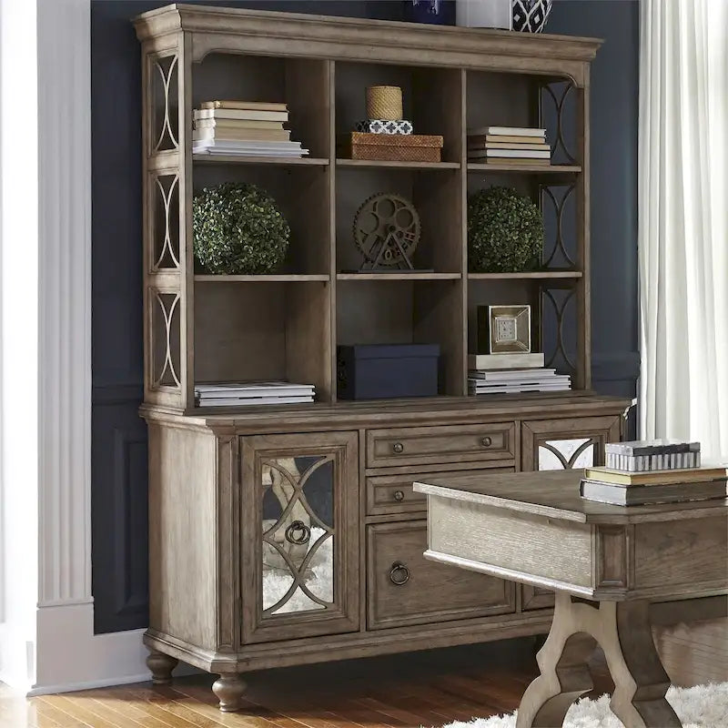 Dessus de crédence Copper Grove Simply Elegant blanc, marron et taupe chiné