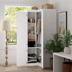 Famapy Armoire combinée blanche Armoire de rangement de vêtements moderne