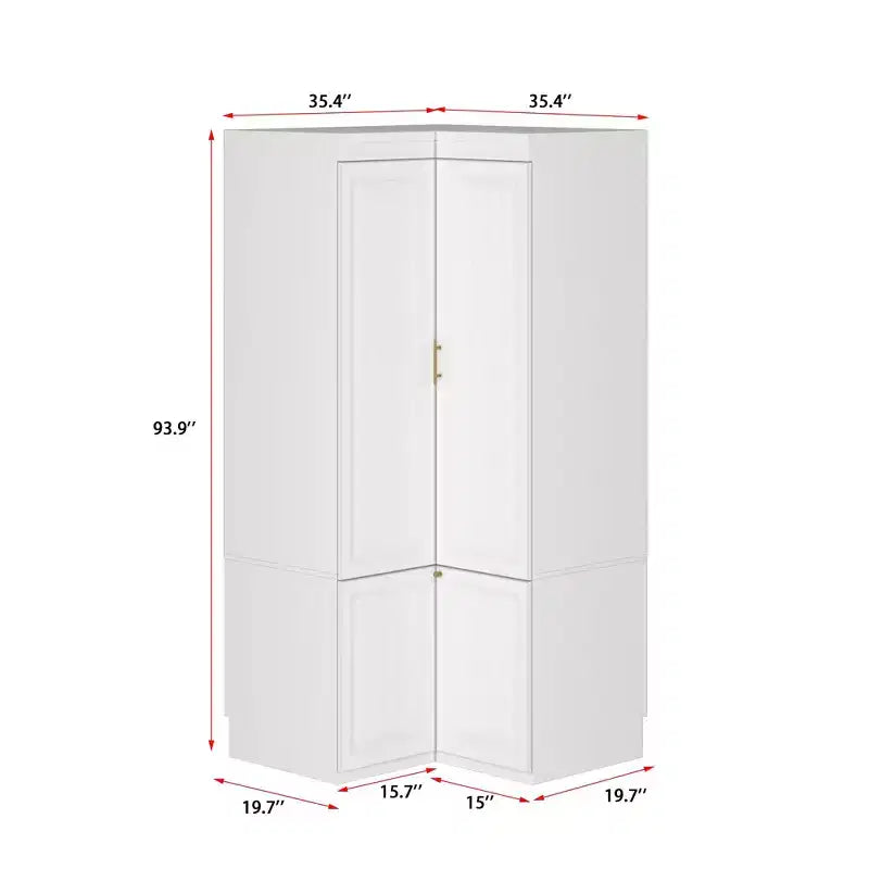 Famapy Armoire combinée blanche Armoire de rangement de vêtements moderne