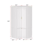 Famapy Armoire combinée blanche Armoire de rangement de vêtements moderne