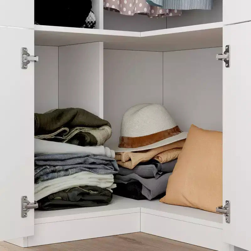 Famapy Armoire combinée blanche Armoire de rangement de vêtements moderne