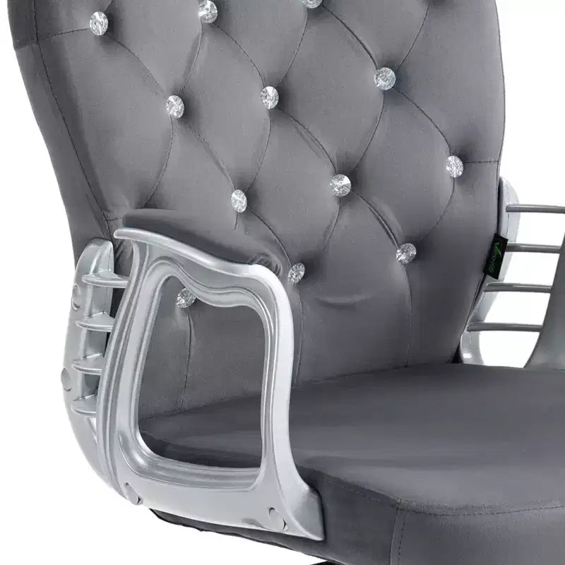Chaise de bureau Vinsetto Vanity à dossier mi-haut, dossier capitonné, roues pivotantes, chaise de travail réglable en hauteur, confortable avec accoudoirs