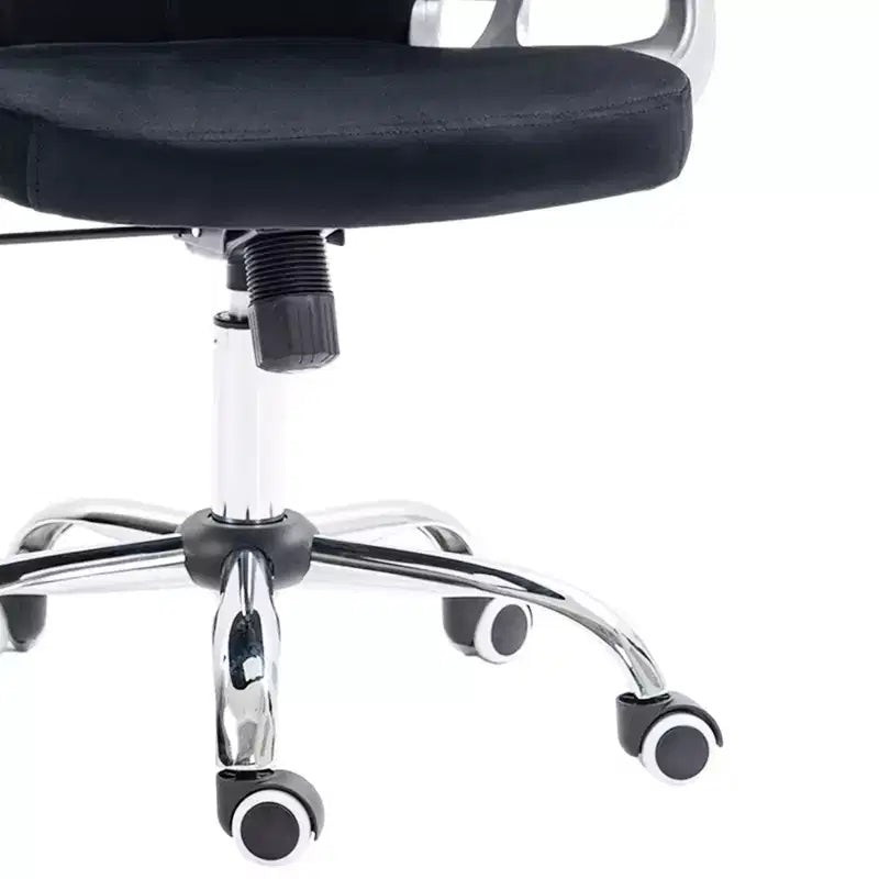 Chaise de bureau Vinsetto Vanity à dossier mi-haut, dossier capitonné, roues pivotantes, chaise de travail réglable en hauteur, confortable avec accoudoirs