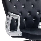 Chaise de bureau Vinsetto Vanity à dossier mi-haut, dossier capitonné, roues pivotantes, chaise de travail réglable en hauteur, confortable avec accoudoirs