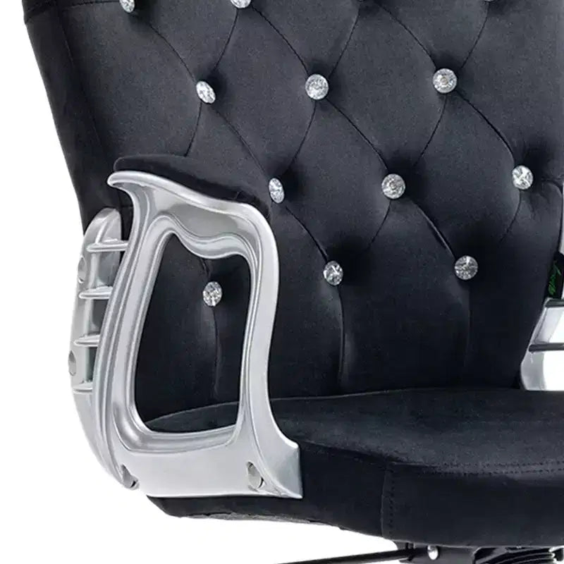Chaise de bureau Vinsetto Vanity à dossier mi-haut, dossier capitonné, roues pivotantes, chaise de travail réglable en hauteur, confortable avec accoudoirs