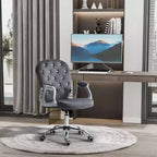 Chaise de bureau Vinsetto Vanity à dossier mi-haut, dossier capitonné, roues pivotantes, chaise de travail réglable en hauteur, confortable avec accoudoirs