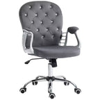 Chaise de bureau Vinsetto Vanity à dossier mi-haut, dossier capitonné, roues pivotantes, chaise de travail réglable en hauteur, confortable avec accoudoirs