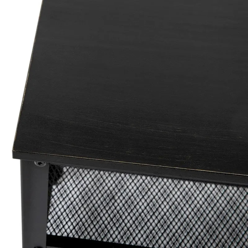 Banc d'entrée à 3 niveaux avec étagères à chaussures en maille métallique
