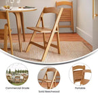 Merrick Lane Lot de 4 chaises de salle à manger en bois massif avec design pliable et finition élégante