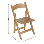 Merrick Lane Lot de 4 chaises de salle à manger en bois massif avec design pliable et finition élégante