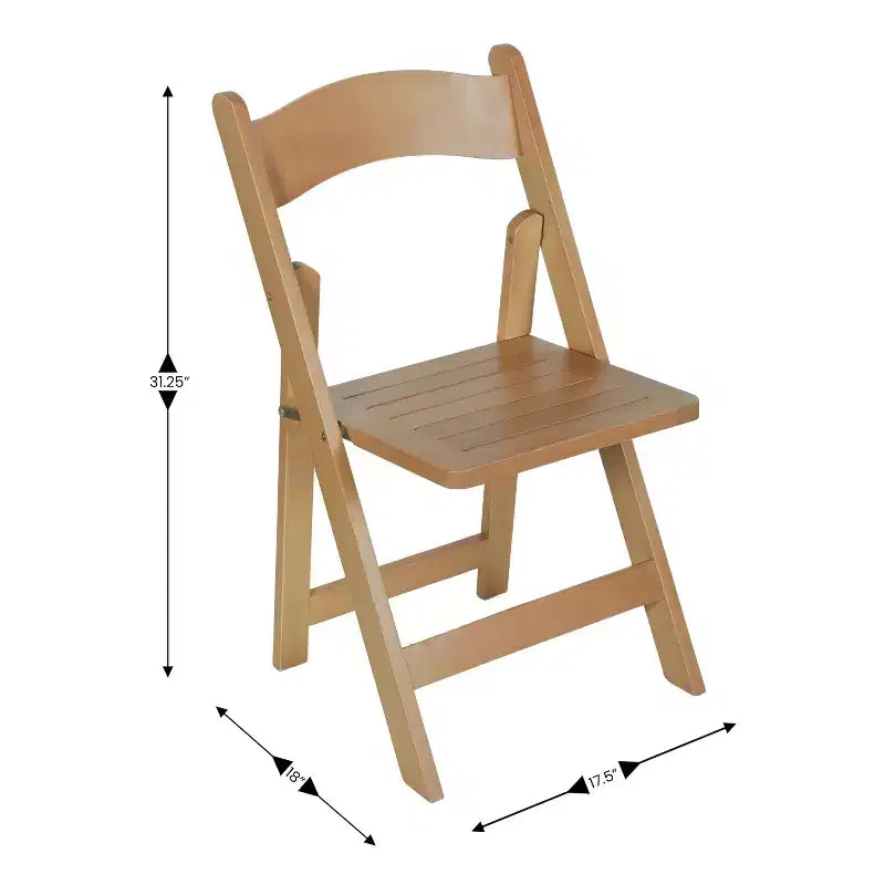 Merrick Lane Lot de 4 chaises de salle à manger en bois massif avec design pliable et finition élégante