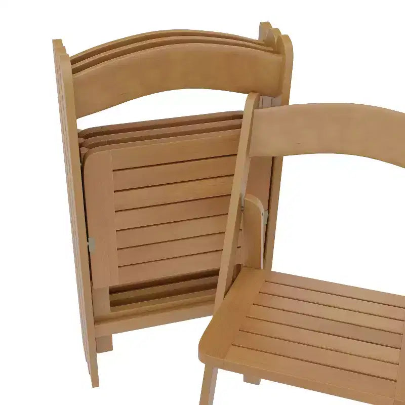 Merrick Lane Lot de 4 chaises de salle à manger en bois massif avec design pliable et finition élégante