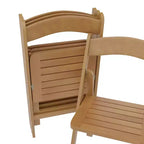 Merrick Lane Lot de 4 chaises de salle à manger en bois massif avec design pliable et finition élégante