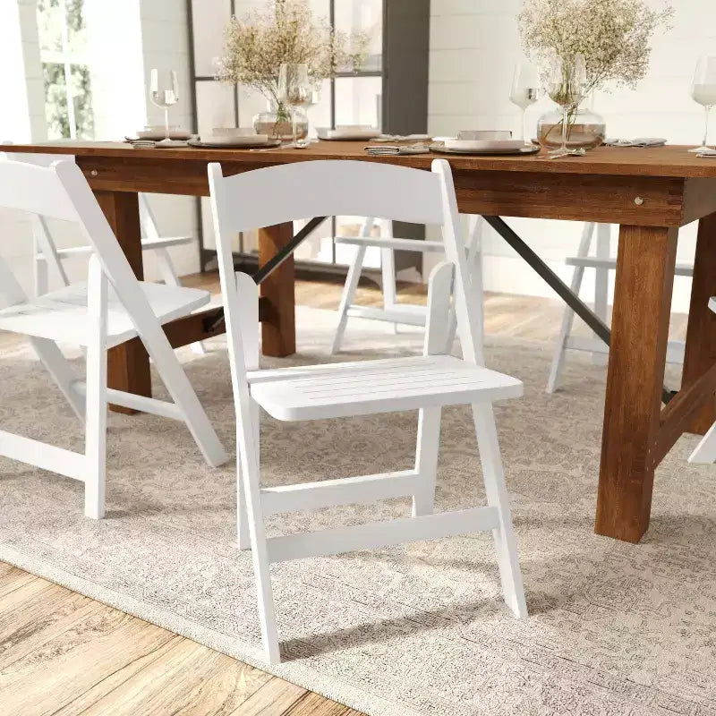 Merrick Lane Lot de 4 chaises de salle à manger en bois massif avec design pliable et finition élégante