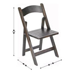 Merrick Lane Lot de 4 chaises de salle à manger en bois massif avec design pliable et finition élégante