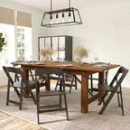 Merrick Lane Lot de 4 chaises de salle à manger en bois massif avec design pliable et finition élégante