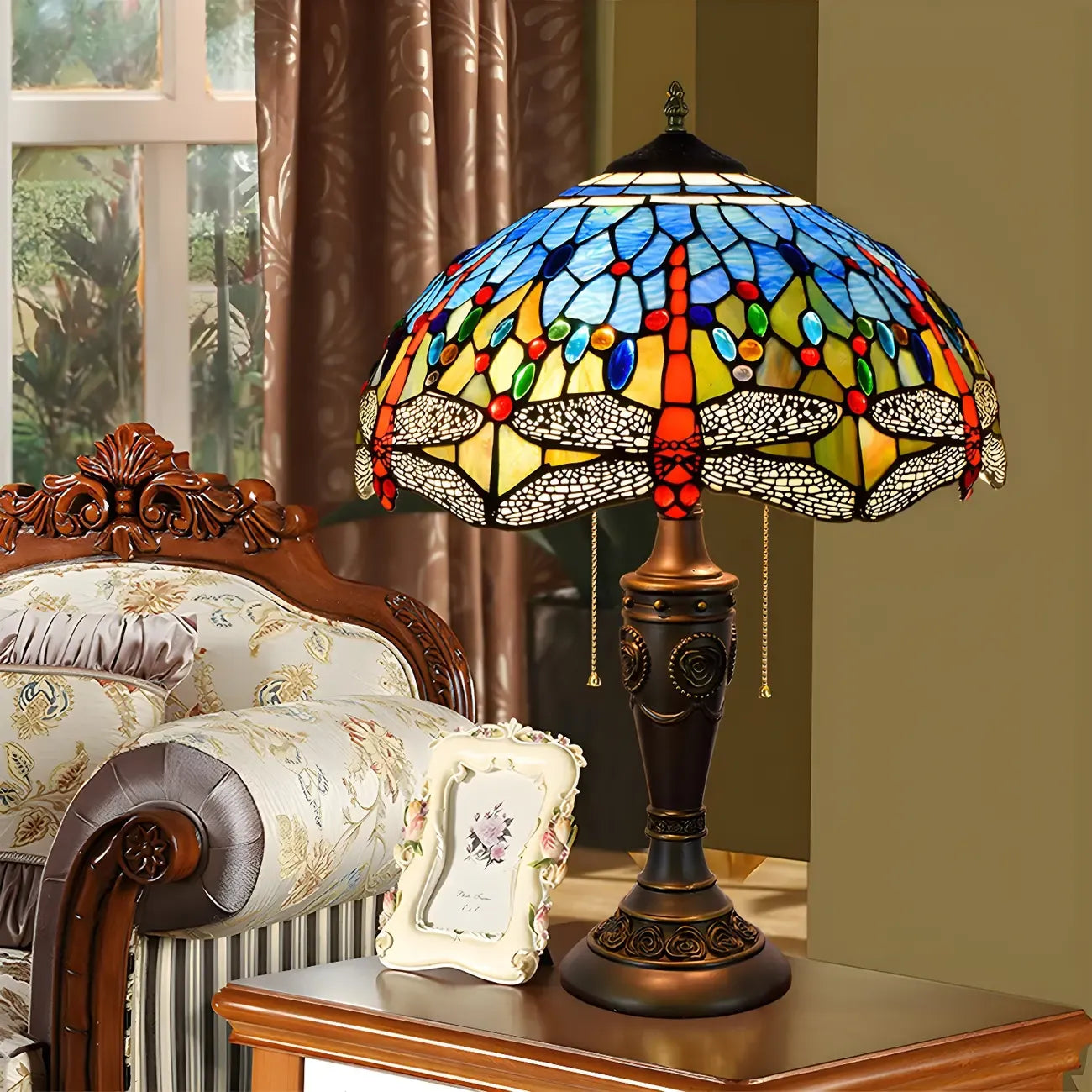 Lampe de table à dôme en verre inoxydable vintage 2 lumières HomeyFad