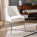 Fauteuil d'appoint WestinTrends en velours performant rembourré avec pieds en métal