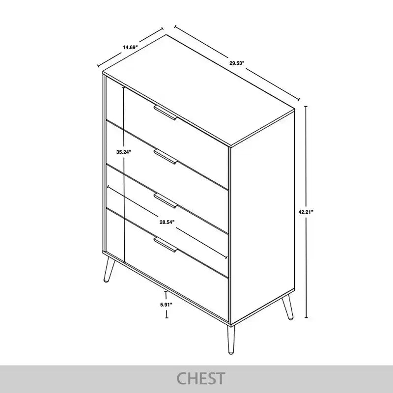 ChaletPosh Commode 4 Tiroirs