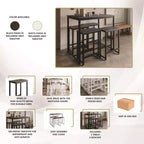 ChaletPosh Ensemble de salle à manger 5 pièces en métal