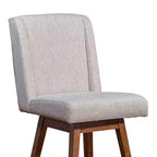 Tabouret de bar pivotant à hauteur de comptoir Stancoste Armen Living en bois et tissu