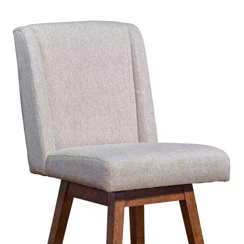 Tabouret de bar pivotant à hauteur de comptoir Stancoste Armen Living en bois et tissu