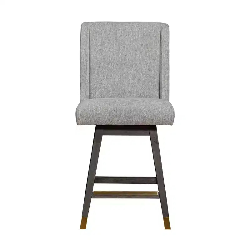Tabouret de bar pivotant à hauteur de comptoir Stancoste Armen Living en bois et tissu