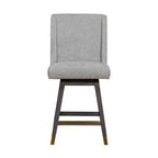 Tabouret de bar pivotant à hauteur de comptoir Stancoste Armen Living en bois et tissu