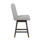 Tabouret de bar pivotant à hauteur de comptoir Stancoste Armen Living en bois et tissu