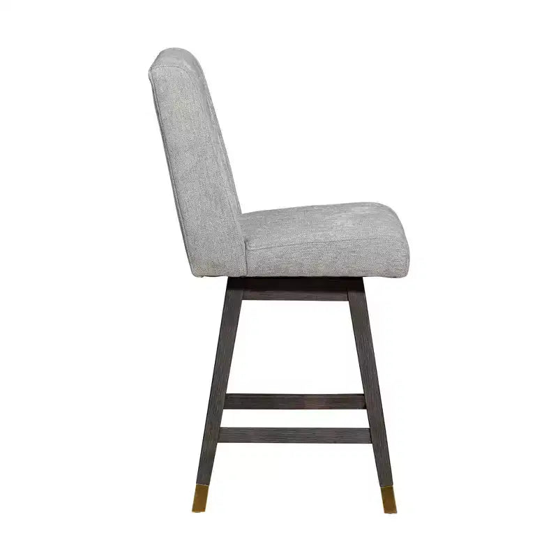 Tabouret de bar pivotant à hauteur de comptoir Stancoste Armen Living en bois et tissu