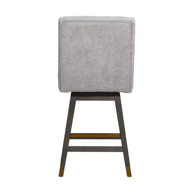 Tabouret de bar pivotant à hauteur de comptoir Stancoste Armen Living en bois et tissu