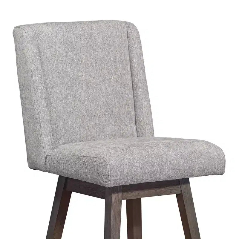 Tabouret de bar pivotant à hauteur de comptoir Stancoste Armen Living en bois et tissu
